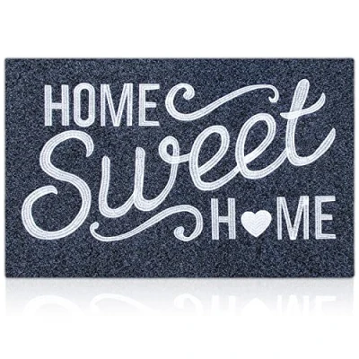 Abbildung von AAZZKANG Home Sweet Fußmatte mit Rutschfester Gummi Unterseite, für drinnen und draußen, sehr saugfähig, leicht zu reinigen, Eingangstür, Grau