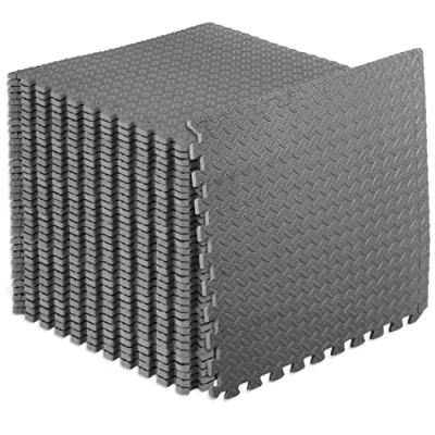 Abbildung von ProsourceFit Puzzle Exercise Mat ½ in, EVA Interlocking Foam Floor Tiles for Home Gym, Workout Equipment, Padding Kids, Grey, 24 in x 144 Sq Ft 36