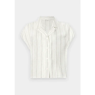 Abbildung von TOM Tailor Denim Shirt WITH Lapel Hemdbluse, Damen, Größe: Small, White/olive