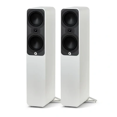Abbildung von Q Acoustics 5050 Standlautsprecher seidenweiß (Einzellautsprecher) 2 x 6 Mittel /Bass Treiber, 2,5 cm Hochtöner Stereoanlage für Home Entertainment Center, Surround Sound TV/Plattenspieler