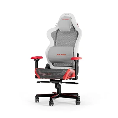 Abbildung von DXRacer (das Orginal Air R1S Gaming Stuhl, Mesh, Weiß Rot Schwarz Grau, 200 cm
