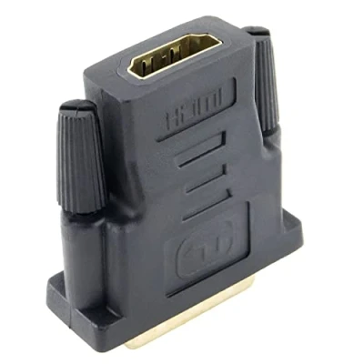Abbildung von SeKi HDMI Adapter; A Buchse auf DVI D (24+1) Stecker; Bidirektionaler Stecker Buchse; vergoldete Kontakte Schwarz