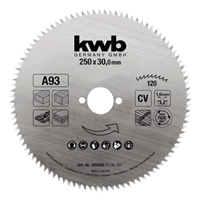 Abbildung von kwb Kreissägeblatt, Kreissägeblatt 250 x 30 mm, Made in Germany, feiner präziser Schni