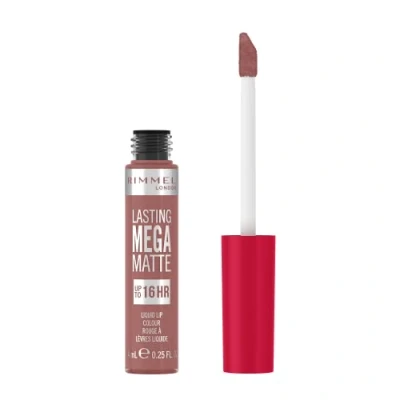 Abbildung von Rimmel London flüssiger Lippenstift Lasting Mega Matte, für weiche Lippen mit Finish vegane Formel Squalen und Kokosöl 709 Strapless, 7,4 ml