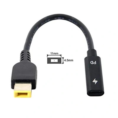 Abbildung von cablecc Typ C USB zu Rechteck 11.04.5mm Netzstecker PD Emulator Trigger Ladekabel für ThinkPad X1 Carbon