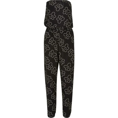 Abbildung von Urban Classics Bandeau Jumpsuit, Damen, Größe: XL, Blackflower