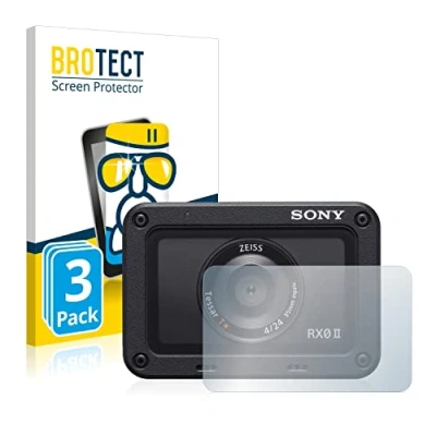 Abbildung von BROTECT Schutzglas für Sony DSC RX0M2 (RX0 II) (Linse) (3 Stück) Schutzfolie Panzer Folie Glas [Extrem Kratzfest 9H, Anti Fingerprint,