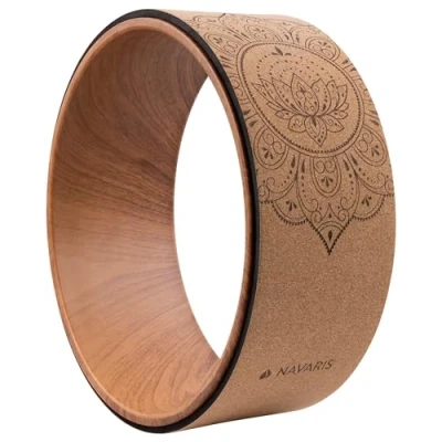 Abbildung von Navaris Yoga Rad Wheel aus Kork 33 cm Yogarad für Pilates Gymnastik (1 tlg)