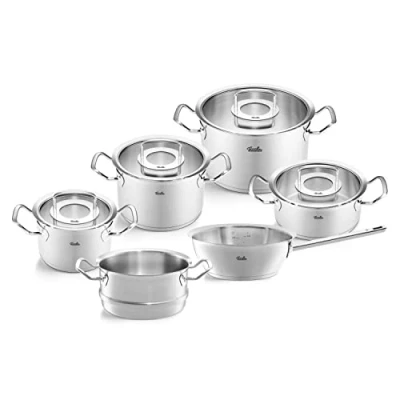 Abbildung von Fissler Topf Set &quot;Original Profi Collection&quot;, Edelstahl 18/10, (Set, 6 tlg., Kochtopf 16/20/24 + Bratentopf 20 Sauteuse Dämpfeinsatz 20cm), Made in Germany