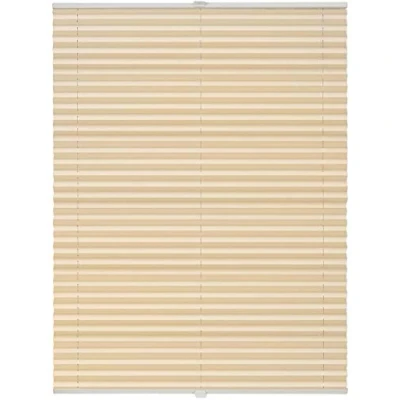 Abbildung von ondeco Plissee Klemmfix auf Maß für alle Fenster innen, ohne Bohren, Montage Klemmträger Sonnenschutz Sichtschutz Rollo Blickdicht Beige B: 41 50 cm, H: 101 150 cm