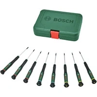 Abbildung von Bosch Präzisionsschraubendreher Set 8 teilig (Erstklassige S2 Stahl Schraubendreher für Heimwerken und Modellbau; Präzise magnetische Spitze; PH/TX/SL; Farbcodierte Größe; Softgrip)