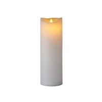 Abbildung von Sirius Home A/S LED Kerze Sara Exclusive flackernde Flamme 10cm Durchmesser weiß, Echtwachskerze mit flackernder