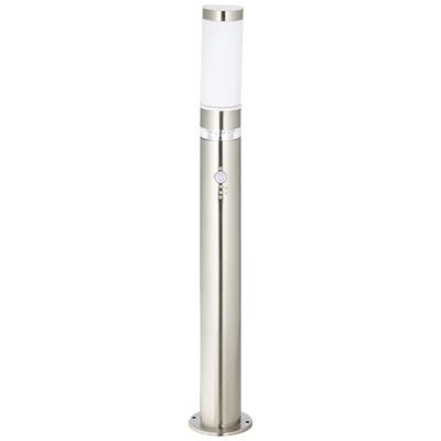Abbildung von Brilliant Außen Stehlampe BOLE, LED fest integriert, 78 cm Höhe, Ø 8 cm, Bewegungsmelder, E27, Metall/Kunststoff, edelstahl