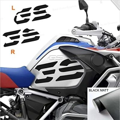 Abbildung von 2 Stück Aufkleber kompatibel mit Seitentank Motorrad R 1200 1250 GS Adventure LC (mattschwarz)
