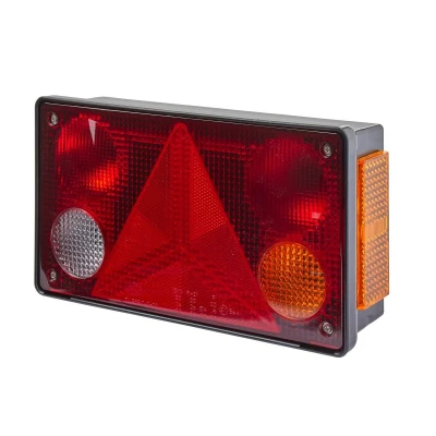 Abbildung von HELLA Rückleuchte Glühlampe Anhänger Beleuchtung 12V / 24V Anbau/geschraubt ECE/ADR/GGVS Lichtscheibenfarbe: mehrfarbig Stecker: Flachstecker rechts Menge: 1 2VP 340 400 121