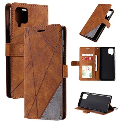 Abbildung von QiongniAN Hülle für Samsung Galaxy A22 4G Leder,Hülle SM A225F/DS / A225M/DSN A225M/N A225F A225M Klapphülle Handytasche Case Brown