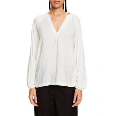 Abbildung von Esprit MIT Vausschnitt Langarmshirt, Damen, Größe: XS, Off white