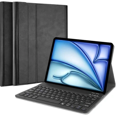 Abbildung von Cazy Tastatur Hülle Kompatibel mit iPad Air 11 2024 (6th Gen) Schutz Etui magnetisch Abnehmbarer Layout: Qwertz