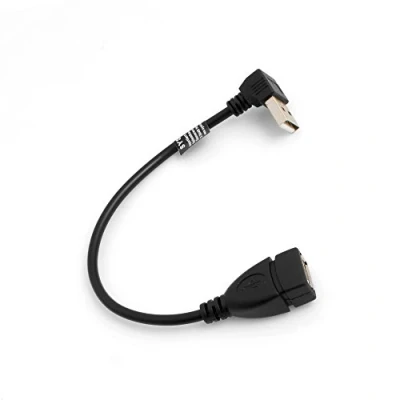 Abbildung von System S USB Kabel 2.0 Typ A (Male) 90 gewinkelt Aufwärts Winkel auf (Female) Ladekabel Datenkabel Verlängerungskabel 20 cm