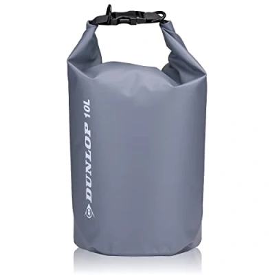 Abbildung von Dunlop Dry Bag 10L Wasserdichte Tasche Rucksack Wasserdicht Wasserfeste Für Sport, Schwimmen, Radfahren und Tag auf dem Wasser Roll Down Verschlussmechanismus Grau