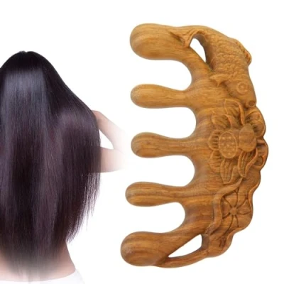 Abbildung von Holzkamm Frisierkamm Breiter Zahn Haarkamm Massagekamm Lockenkamm Strähnenkamm Breitzahn Kamm