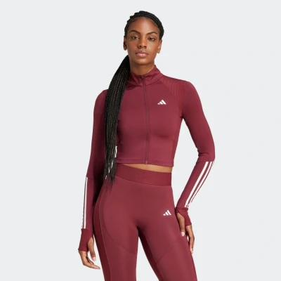 Abbildung von adidas Performance Hyperglam FULL ZIP RIP Cover UP Trainingsjacke, Damen, Größe: XXL, Shadow red