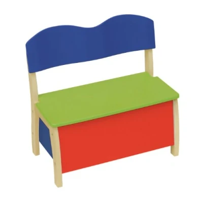 Abbildung von roba Kindertruhenbank, aus Massivholz und MDF gefertigt, Rücken Sitzfläche mehrfarbig lackiert