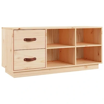 Abbildung von vidaXL Schuhbank, Sitzbank Schuhe mit viel Stauraum, Schuhschrank Holzrahmen, Schuhregal Schuhablage Bank Flur Eingangsbereich, Massivholz Kiefer
