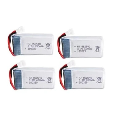Abbildung von YUNIQUE GREEN CLEAN POWER Batterie 650mAh 3.7V 25C Lipo Kompatibel mit Syma X5 X5C X5SC X5SW, Cheerson CX 30W, Skytech M68 Set von 4 für Optimale Leistung Silber