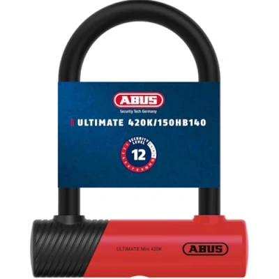 Abbildung von ABUS Bügelschloss Ultimate 420K mit Schlosshalterung USH robustes Fahrradschloss praktischer Halterung zum Transport Fahrrad Zubehör Variante 150HB140