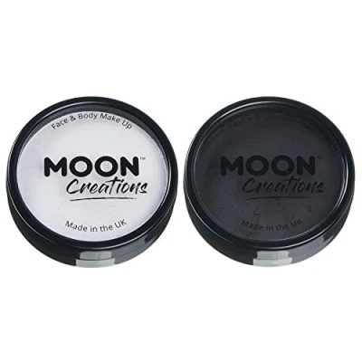 Abbildung von Moon Creations Pro Gesichts und Körper Make up, Monochrom Set, professionelle Farbfarben Kuchentöpfe für Gesichtsfarbe, Kostüme, Feste, Halloween Kinder, Erwachsene