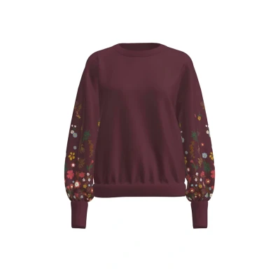 Abbildung von ONLY Brooke LS O NECK Flower Sweatshirt, Damen, Größe: XS, Windsor wine