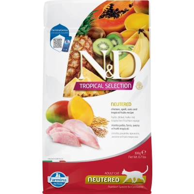 Abbildung von N&amp;D Tropical Futter für kastrierte Katzen Huhn 300 gr.