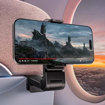 Abbildung von JSAUX Handyhalterung Flugzeug, Flugzeug Handyhalterung, 360 Drehbar Verstellbare Handy Halterung, Gadgets Ständer, Nützliche Reise Kompatibel mit iPhone,Küche,Büro