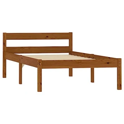 Abbildung von vidaXL Bett Massivholzbett Honigbraun Kiefer 100x200 cm