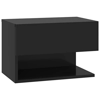 Abbildung von vidaXL Wand Nachttisch Hängend Nachtschrank Nachtkonsole Nachtkommode Schlafzimmer Schrank Kommode Hängeschrank Wandschrank Schwarz Holzwerkstoff