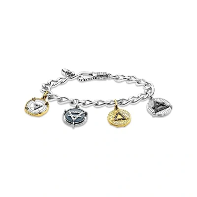Abbildung von Thomas Sabo Herren Armband Elements of Nature gold silber, aus geschwärztem 925er Sterlingsilber und 750er Gelbgold Vergoldung, Länge: 18 19,5 cm, A2008 849 7 L19,5