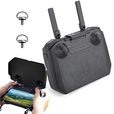 Abbildung von MotuTech 2 in 1 Schutz und Sonnenblende für DJI RC/RC Pro Fernbedienung Mavic 3 Mini kratzfest (Schwarz RC Pro)