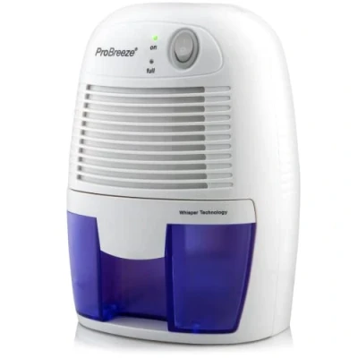 Abbildung von Pro Breeze Mini Luftentfeuchter 500ml gegen Feuchtigkeit, Schmutz, Schimmel, Geräuscharm und Kompakt für Kleine Räume, Automatisches Abschalten, geeignet Allergiker Weiß