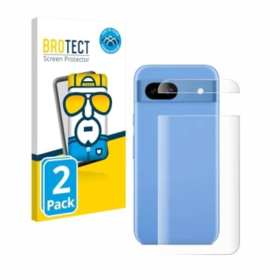 Abbildung von BROTECT 2 Stück Full Cover Schutzfolie für Google Pixel 8a (Rückseite) Screen Displayschutz Folie [3D Curved, Anti Fingerprint, Kristall Klar]