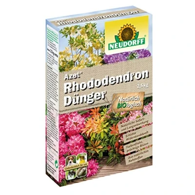 Abbildung von Neudorff Azet Rhododendrondünger Bio mit Mykorrhiza sorgt für farbenfrohe und prächtige Blüten 3 Monaten Langzeitwirkung, 2,5 kg