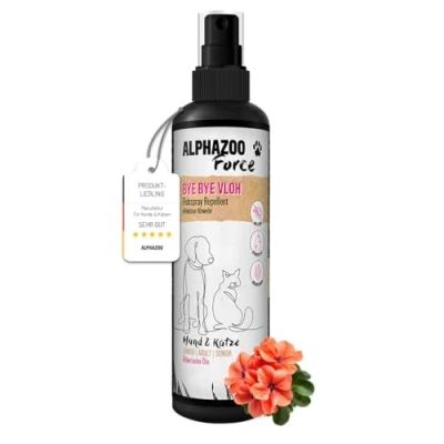 Abbildung von alphazoo ByeByeVloh Anti Floh Spray 100 ml I Natürliches Flohmittel Katzen, Hunde &amp; Pferde Mit Sofortwirkung Langzeit Flohschutz, gegen Juckreiz