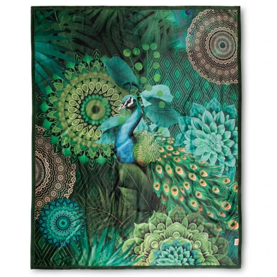 Abbildung von hip Plaid &quot;Agatha&quot;, Weich, Kuscheldecke, 130x160 cm, Wendeoptik, Mandala, Pfau, Grün