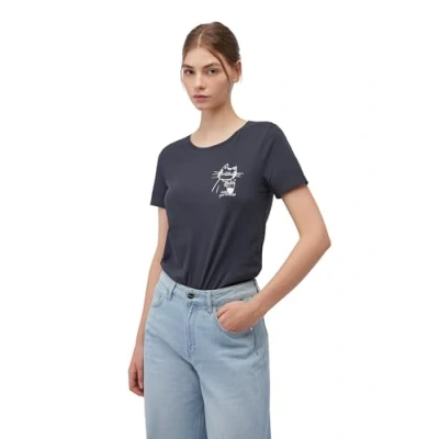 Abbildung von Mavi Kurzarm CAT Drink TEE Tshirt print, Damen, Größe: Large, Phantom