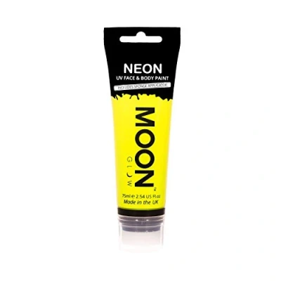 Abbildung von Moon Glow Supersize Neon UV Gesichts und Körperfarbe, mit Schwammapplikator (Intensives Gelb, 75 ml)