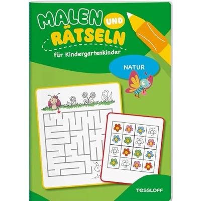 Abbildung von Malen und Rätseln für Kindergartenkinder. Natur: Suchen, Zählen, Zuordnen, Verbinden Kinder ab 3 Jahren (Mal Rätselbücher)