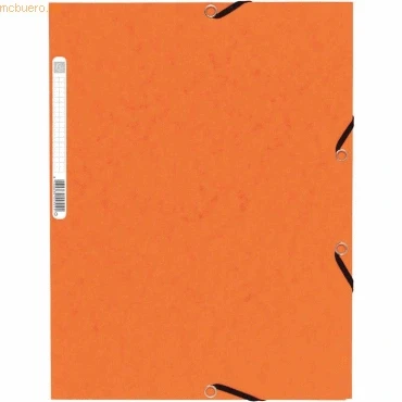 Abbildung von Exacompta 55304E Einschlagmappe. Aus extra starkem Colorspan Karton DIN A4 mit 3 Klappen und Gummizügen orange Sammelmappe Dokumentenmappe ideal für Büro Schule