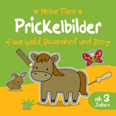 Abbildung von Prickelbilder ab 3 Jahre Meine Tiere aus Wald Bauernhof und Zoo: Prickelblock &amp; Prickelbuch zum basteln,Bastelbuch mit Ideen für ... im Kindergarten als Prickelset Bastelset