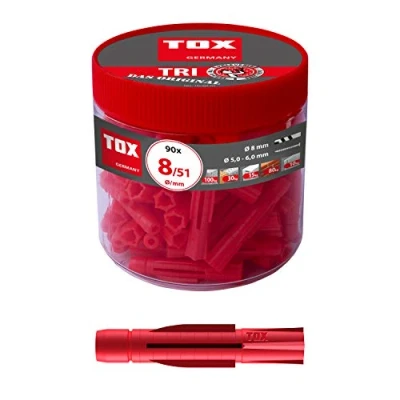 Abbildung von TOX Allzweckdübel Tri 8 x 51 mm in Runddose, Dübel für fast alle Baustoffe, 90 Stück, 010260051