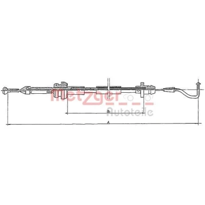 Abbildung von METZGER 11.087 Bowdenzug COFLE VOLKSWAGEN: GOLF 2, 1, Passat B3/B4 Limousine